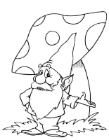 A coloring page of gnomes